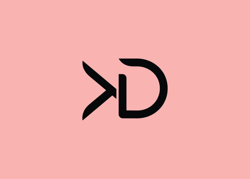 KD Modern Monogram Icon. Clean geometric letterform evokes simplicity, elegance, and contemporary graphic design sensibility.