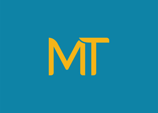 MT Modern Monogram Icon. Clean geometric letterform evokes simplicity, elegance, and contemporary graphic design sensibility.