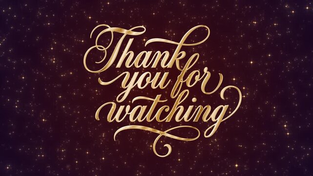 Elegant Gold Thank You Text Loop on Sparkling Burgundy Background