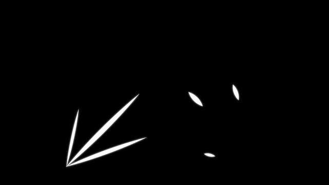 Explosion animation, cartoon firework burst, white line spark blast, circle fireworks effect, flat vector motion graphic, transparent background, alpha channel, 4k video loop