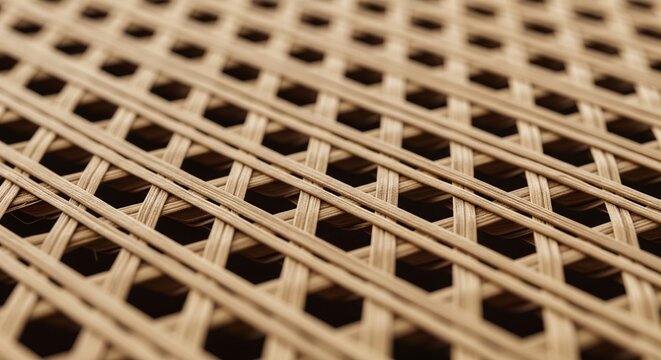 Woven rattan pattern texture close up.