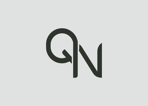 QN Modern Monogram Icon. Clean geometric letterform evokes simplicity, elegance, and contemporary graphic design sensibility.
