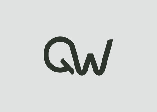QW Modern Monogram Icon. Clean geometric letterform evokes simplicity, elegance, and contemporary graphic design sensibility.
