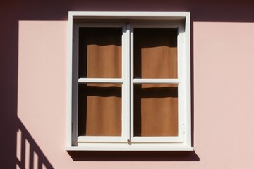 Obraz premium Soft sunlight streams through window creating geometric shadows on wall. Warm light illuminates interior space with gentle glow. Minimalist design highlights clean lines, subtle textures. Peaceful