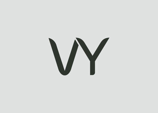VY Modern Monogram Icon. Clean geometric letterform evokes simplicity, elegance, and contemporary graphic design sensibility.