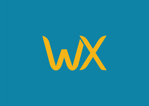 WX Modern Monogram Icon. Clean geometric letterform evokes simplicity, elegance, and contemporary graphic design sensibility.