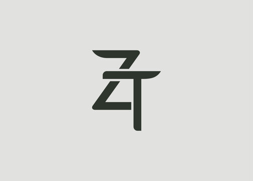 ZT Modern Monogram Icon. Clean geometric letterform evokes simplicity, elegance, and contemporary graphic design sensibility.