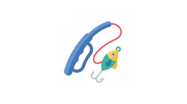 Fishing Rod and Lure Icon