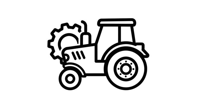 Farm tractor with mechanical gear wheels on the front.