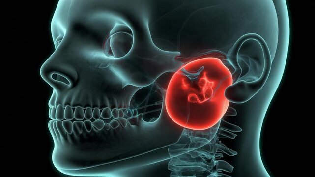 Auriculotemporal Nerve Crossing Parotid Region in Facial Neurography for Medical Education