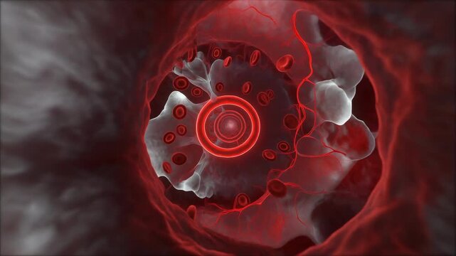 Splenic Microscopy Hybrid Showing Red Concentric Rings for Immunology Education