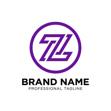 Purple circular TZ letter initial brand identity logo.