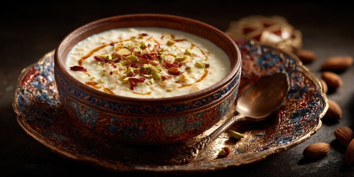 Creamy Soup Serving with Spices and Whole Nuts