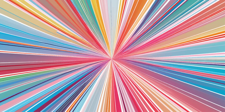Abstract Rainbow Fractal Explosion with Colorful Psychedelic Swirls Bright Light Rays and Vibrant Vector Pattern Digital Art Wallpaper Background