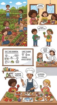Children Learning Cooking Skills in Classroom and Kitchen Settings.
