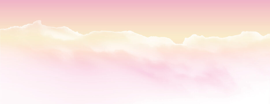 Pastel clouds in serene sky vector