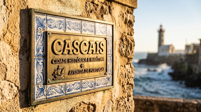 Cascais Historic Maritime City Sign Portugal