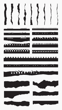 Variety of torn paper edges vector