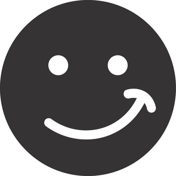 Minimal smirking face emoji icon with a playful and confident expression. Ideal for messaging apps, social media reactions, user interfaces, notifications, and digital communication