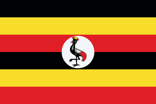 Uganda flag with crane vector