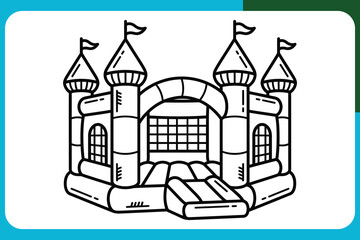 Naklejka premium Illustration of castle play structure with books underneath