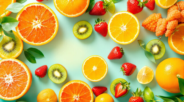 background of fresh fruit slices