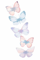 Pastel Watercolor Butterfly Collection Against A White Background butterflies lepidoptera © Ankan
