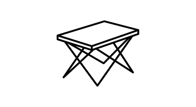 Simple folding table with metal legs.