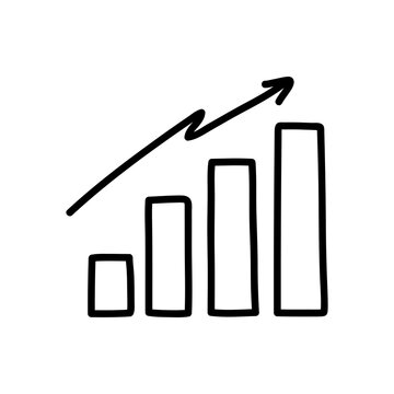 PNG Growth chart icon with rising bars and upward arrow, transparent background