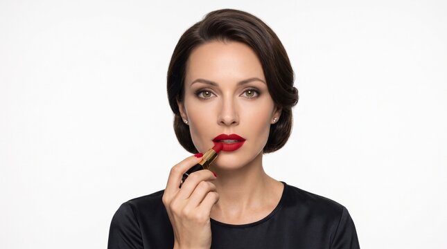 Luxury Lipstick Application Beauty Portrait