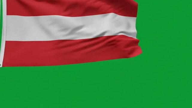 Waving flag of austria against a green screen background