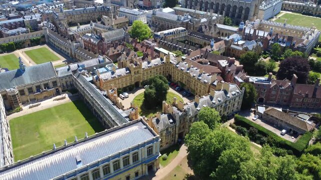 Trinity College Cambridge Aerial Courtyard View
