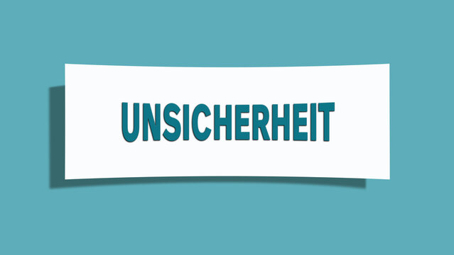 Unsicherheit (uncertainty) - A card isolated on light green background.