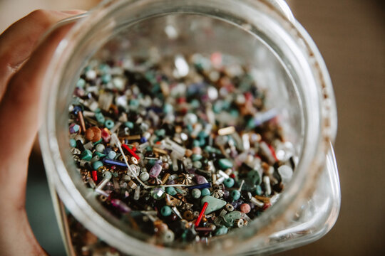 Close-up of artisan beads