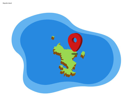 Mayotte island Vector 3d informational map with Capitol