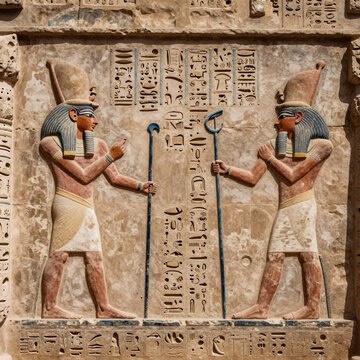 Pop Art Ancient Egypt. Depiction Of Ancient Egyptian Hieroglyphs