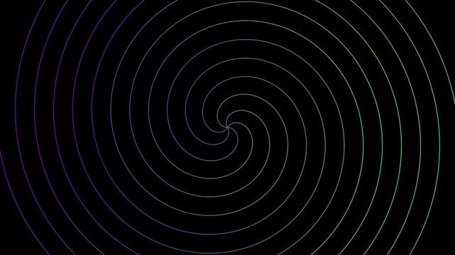 Abstract spiral motion animation 4k background, with gradient neon, lines rotating in, a hypnotic pattern