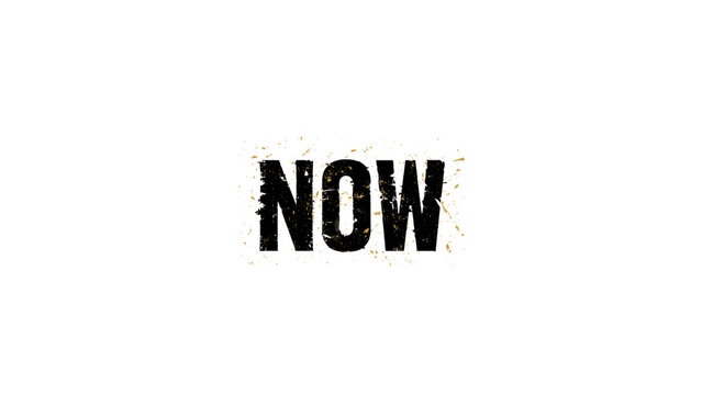 Now Grunge Text Stamp Vector Isolated on Transparent Background