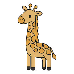 Obraz premium Cute Giraffe Cartoon Character Design Element Vector Illustration
