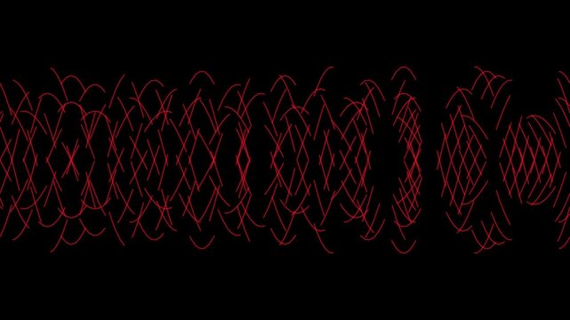 Red abstract geometric lines motion background, minimalist digital pattern animation 4k