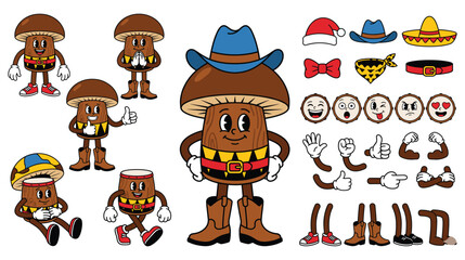 Mushroom character builder set with multiple accessories. © GW