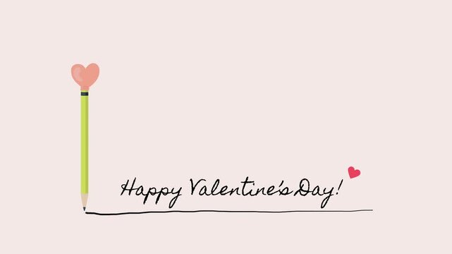 The pencil wrote the inscription Happy Valentine's Day