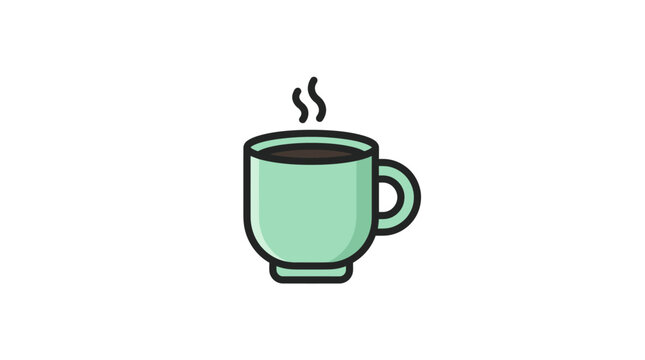 A steaming hot green coffee mug.