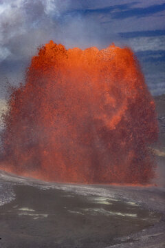 Lava Fountain from Kilauea Volcano on the Big Island of Hawaii