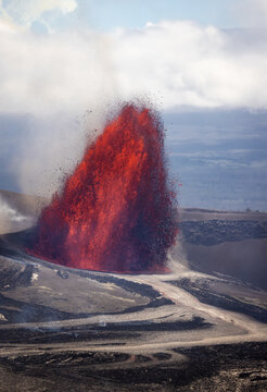 Lava Fountain from Kilauea Volcano on the Big Island of Hawaii