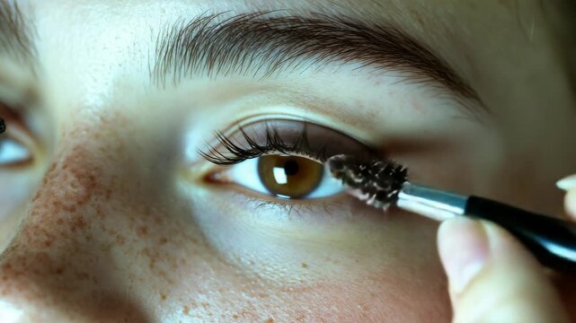 Close-up of Eye Makeup Application