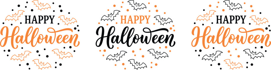 Halloween greeting card templates with bats © Niloy