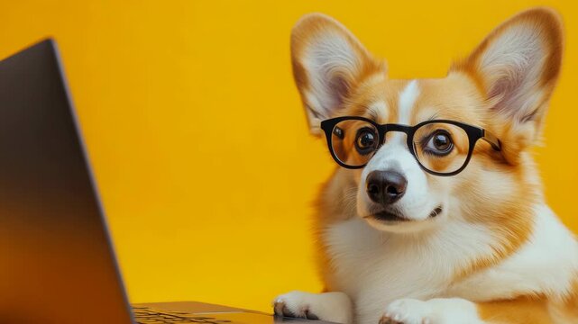 Cute Dog Posing with Glasses