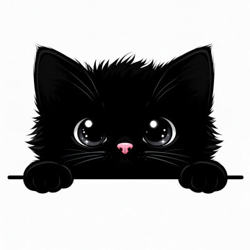 felinos, gatita, animal, mascota, blanco, cuca, fel&iacute;no, domestica, negro, pelaje, aislada, joven, ocular, mam&iacute;fero, blando, ojos azules, adorable, vector, dibujos animados, mouse