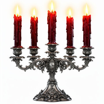 vela, candelabro, buj&iacute;a, bujia, llama, fuego, cera, alumbrado, antig&uuml;edad, propietario, viejo, candela, antique, ardiente, candelabra, luz de vela, metal, plata, aislada, decoraciones, instrumentos de